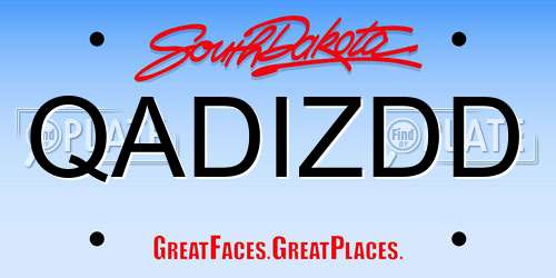 QADIZDD South Dakota License Plate