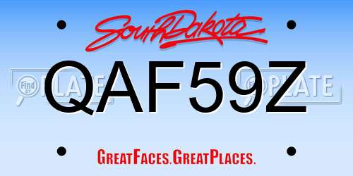 QAF59Z South Dakota License Plate