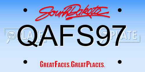QAFS97 South Dakota License Plate