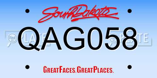 QAG058 South Dakota License Plate