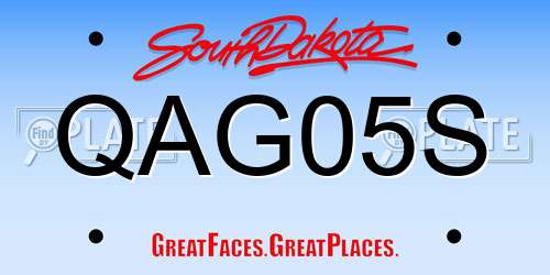 QAG05S South Dakota License Plate