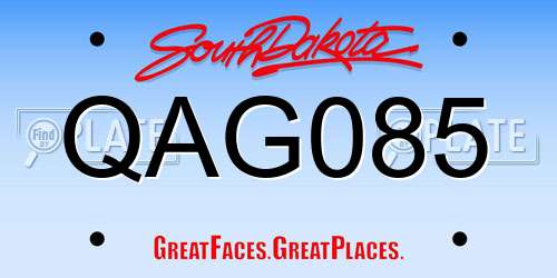 QAG085 South Dakota License Plate