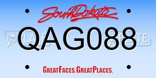 QAG088 South Dakota License Plate