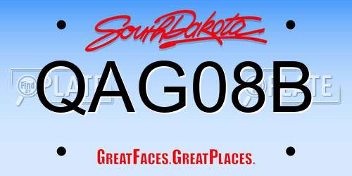 QAG08B South Dakota License Plate