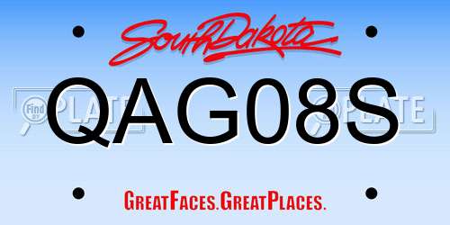 QAG08S South Dakota License Plate
