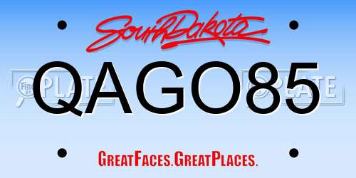 QAGO85 South Dakota License Plate