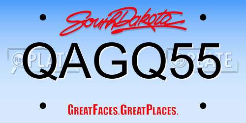 QAGQ55 South Dakota License Plate