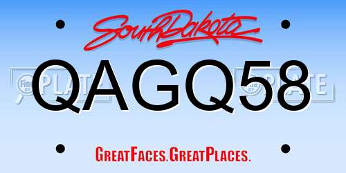 QAGQ58 South Dakota License Plate