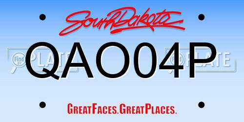 QAO04P South Dakota License Plate