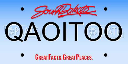 QAOITOO South Dakota License Plate