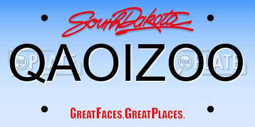 QAOIZOO South Dakota License Plate