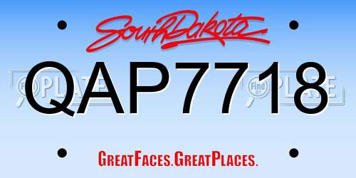 QAP7718 South Dakota License Plate