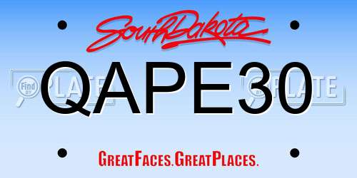 QAPE30 South Dakota License Plate
