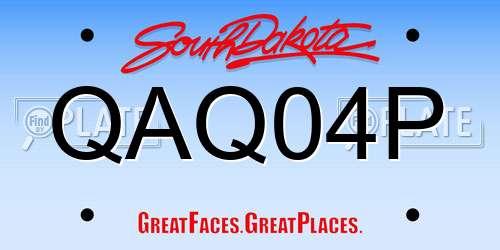 QAQ04P South Dakota License Plate