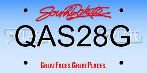 QAS28G South Dakota License Plate