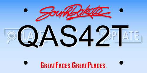 QAS42T South Dakota License Plate