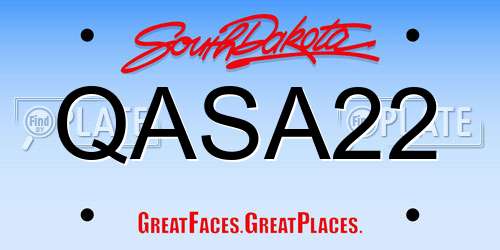 QASA22 South Dakota License Plate