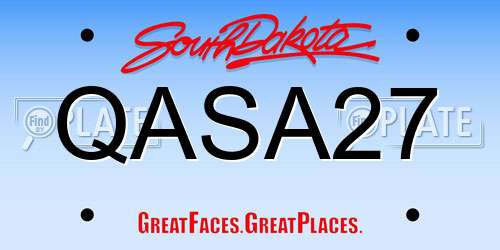 QASA27 South Dakota License Plate