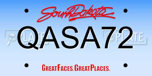 QASA72 South Dakota License Plate