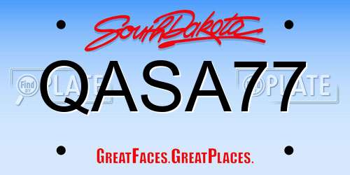 QASA77 South Dakota License Plate