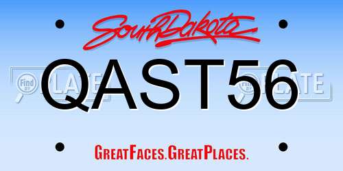 QAST56 South Dakota License Plate