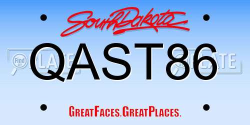 QAST86 South Dakota License Plate