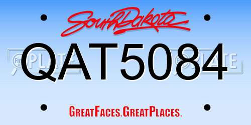 QAT5084 South Dakota License Plate