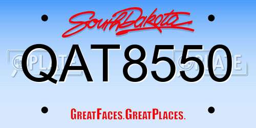QAT8550 South Dakota License Plate