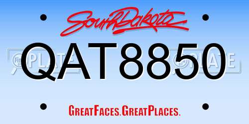 QAT8850 South Dakota License Plate
