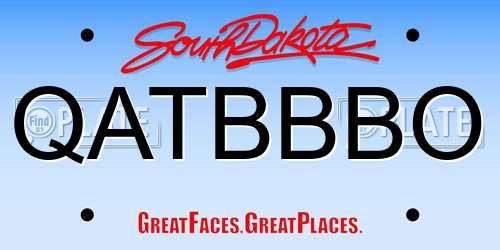 QATBBBO South Dakota License Plate