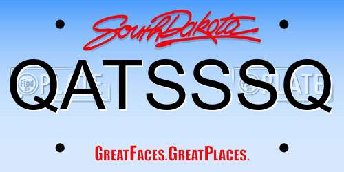 QATSSSQ South Dakota License Plate