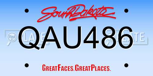 QAU486 South Dakota License Plate