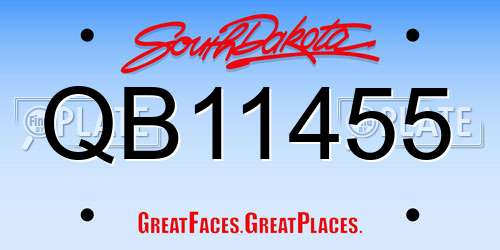 QB11455 South Dakota License Plate