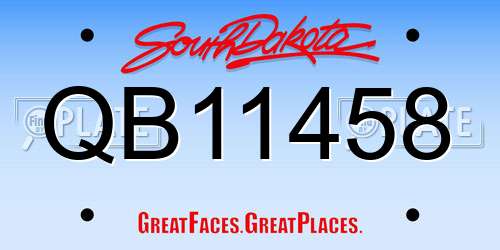 QB11458 South Dakota License Plate