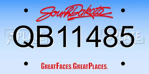 QB11485 South Dakota License Plate