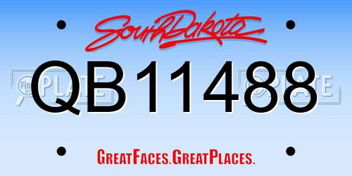 QB11488 South Dakota License Plate