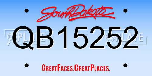 QB15252 South Dakota License Plate