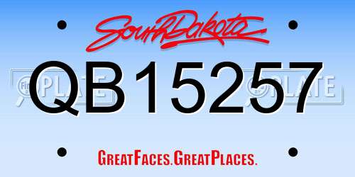 QB15257 South Dakota License Plate