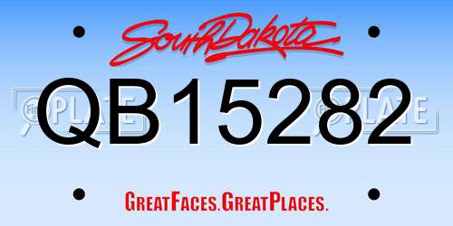 QB15282 South Dakota License Plate