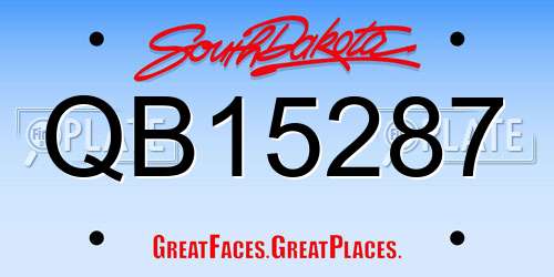 QB15287 South Dakota License Plate