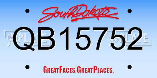 QB15752 South Dakota License Plate
