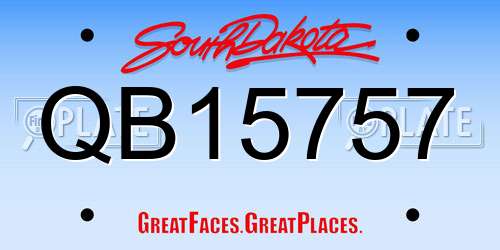 QB15757 South Dakota License Plate