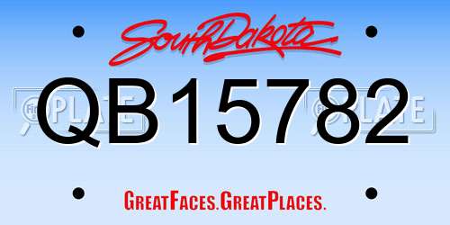 QB15782 South Dakota License Plate