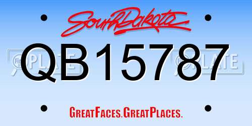QB15787 South Dakota License Plate