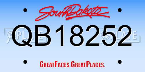 QB18252 South Dakota License Plate