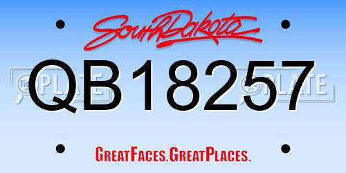 QB18257 South Dakota License Plate