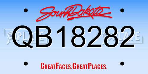 QB18282 South Dakota License Plate