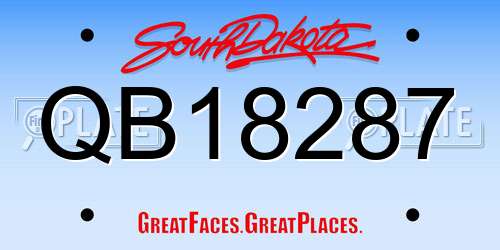 QB18287 South Dakota License Plate