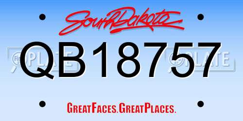 QB18757 South Dakota License Plate