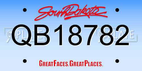 QB18782 South Dakota License Plate